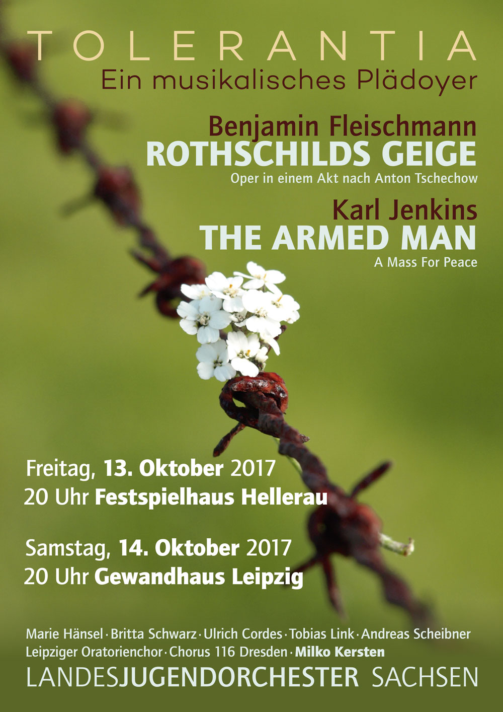 Werbeposter zum Thema „Tolerantia – ein musikalisches Plädoyer“.